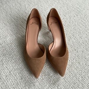 Tan suede pumps - low heel
